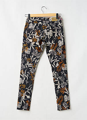 Pantalon slim tissage popeline taille normale noir PLACE DU JOUR femme