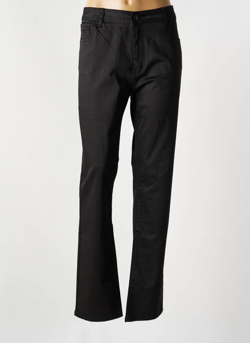 Pantalon slim tissage popeline taille normale noir KY CREATION femme