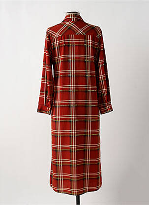 Robe mi-longue coupe fluide manches longues rouge PURPLE'S femme