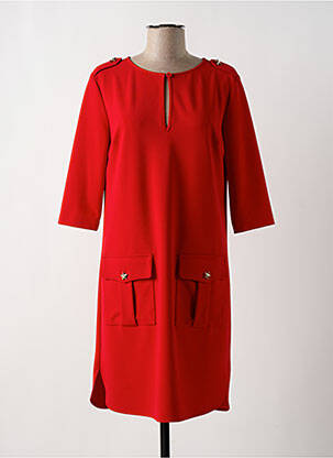 Robe mi-longue manches 3/4 manches 3/4 rouge RINASCIMENTO femme