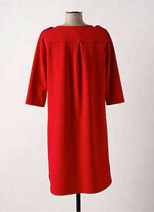 Robe mi-longue manches 3/4 manches 3/4 rouge RINASCIMENTO femme
