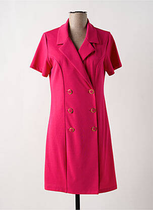 Robe courte manches courtes manches courtes rose LADY LOL femme