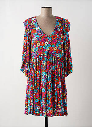 Robe courte manches 3/4 manches 3/4 rose VINTAGE LOVE femme