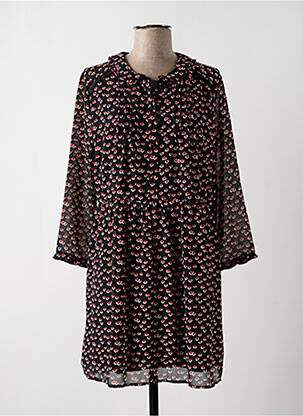 Robe courte coupe évasée manches longues noir LILI & LALA femme