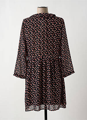 Robe courte coupe évasée manches longues noir LILI & LALA femme