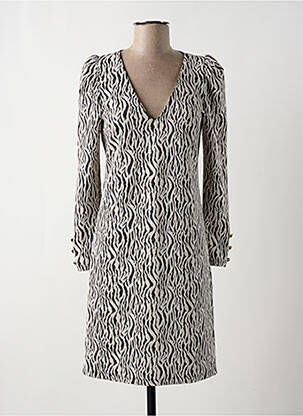 Robe mi-longue manches longues manches longues beige EMA BLUE'S femme