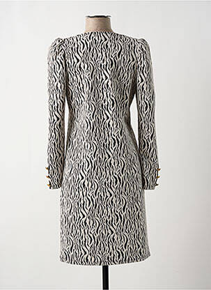 Robe mi-longue manches longues manches longues beige EMA BLUE'S femme