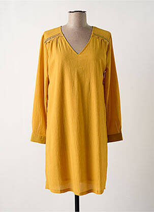 Robe courte manches longues manches longues jaune LILI & LALA femme