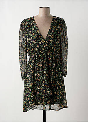 Robe courte coupe évasée manches longues vert EMMA & ELLA femme