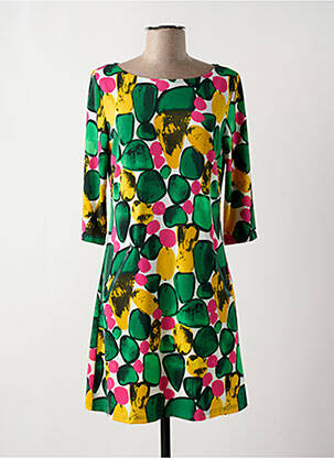 Robe courte manches 3/4 manches 3/4 vert VEGAS femme