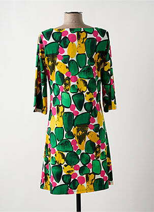 Robe courte manches 3/4 manches 3/4 vert VEGAS femme