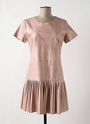 Robe courte fermeture zippée au dos manches courtes rose PURPLE'S femme
