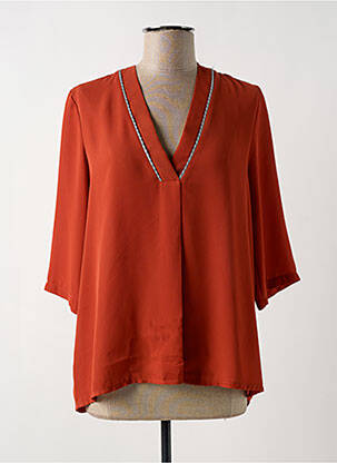 Blouse manches 3/4 manches 3/4 marron LADY LOL femme