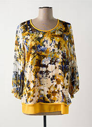 Blouse légère et transparente manches 3/4 jaune HALOGENE femme