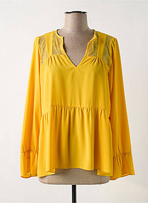 Blouse fermeture boutonnée au dos manches longues jaune MAISON MARLEY femme