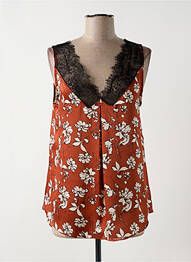 Top coupe fluide sans manche marron MAISON MARLEY femme