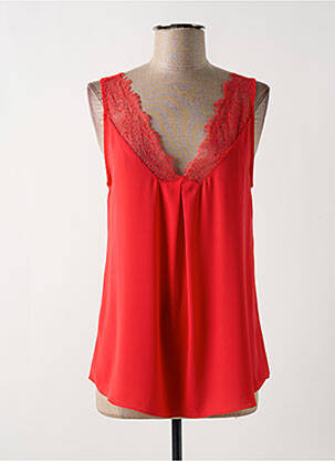 Tunique sans manche légère et transparente rouge MAISON MARLEY femme