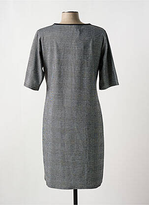 Robe mi-longue manches 3/4 manches 3/4 gris HALOGENE femme