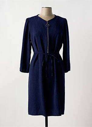 Robe mi-longue manches 3/4 manches 3/4 bleu BY MEG femme