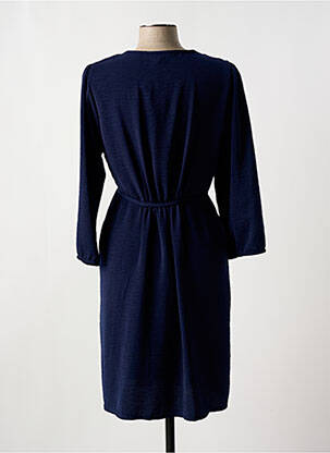 Robe mi-longue manches 3/4 manches 3/4 bleu BY MEG femme