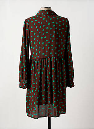 Robe mi-longue manches longues manches longues marron MY LILI femme