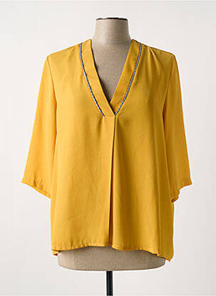 Blouse manches 3/4 manches 3/4 jaune LADY LOL femme