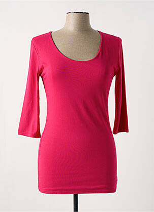 Top tissage jersey manches 3/4 rose RENDEZ-VOUS femme