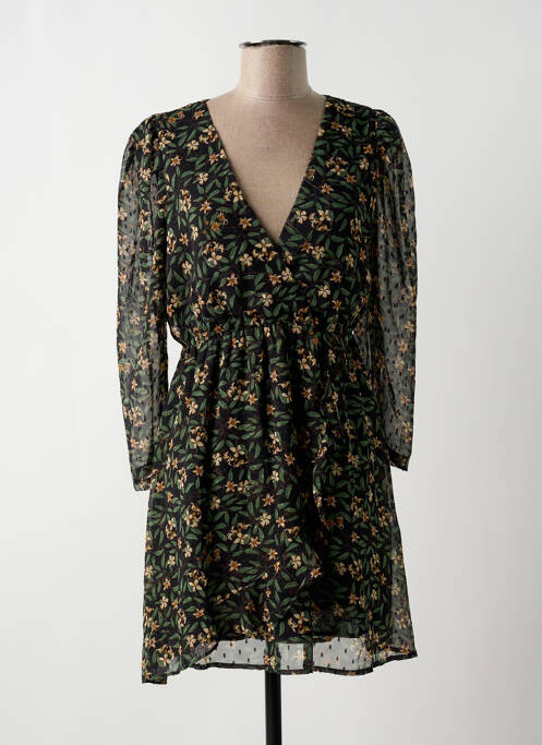 Robe courte coupe évasée manches longues vert EMMA & ELLA femme