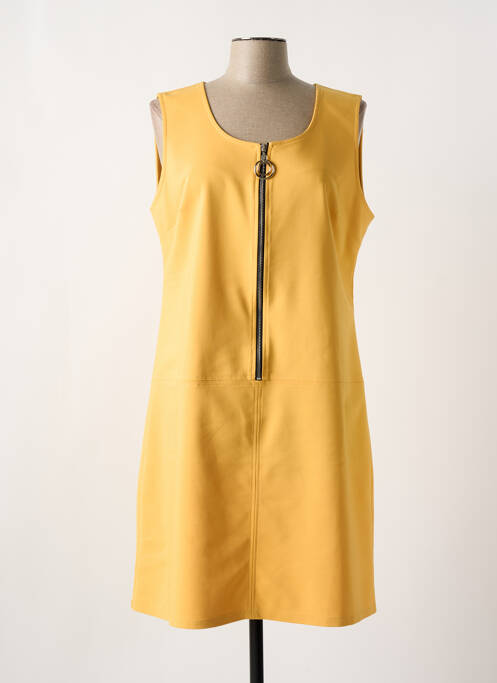 Robe mi-longue sans manche sans manche jaune HALOGENE femme