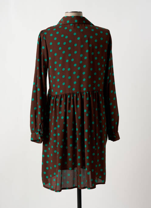 Robe mi-longue manches longues manches longues marron MY LILI femme