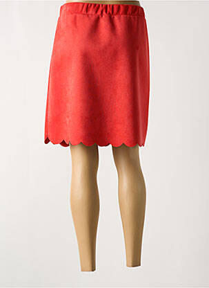 Jupe courte taille élastique rouge HALOGENE femme