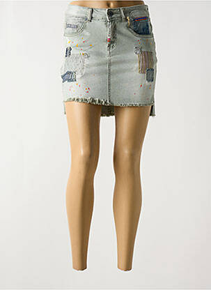 Jupe courte poches bleu WIYA femme