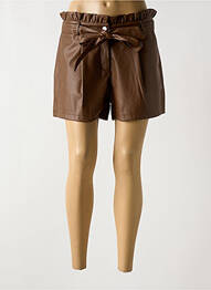 Short tissage simili-cuir taille normale marron SOFTY femme