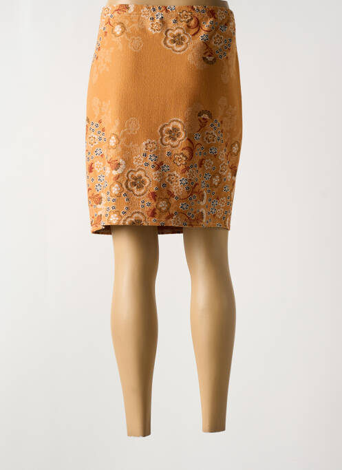 Jupe mi-longue orange LE SINGE DE JULIE pour femme