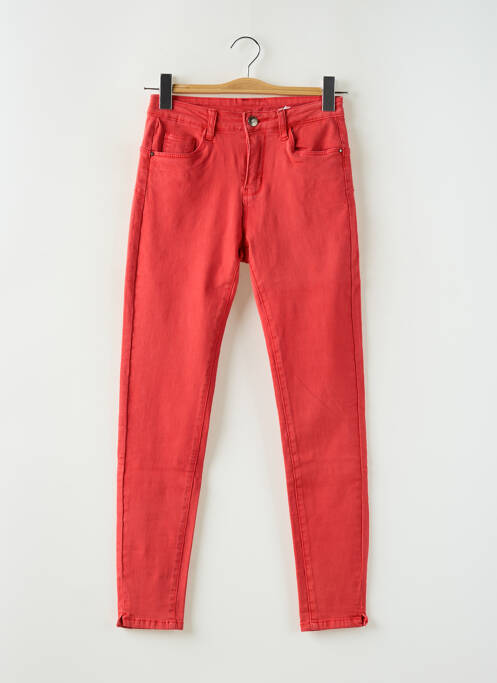 Jeans coupe slim taille normale taille normale rouge KEZY femme