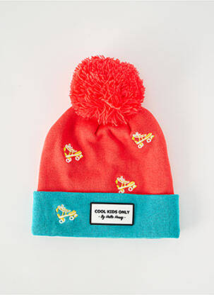 Bonnet maille opaque rouge HELLO HOSSY enfant