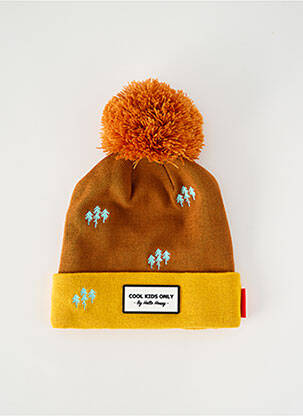 Bonnet doublure marron HELLO HOSSY enfant