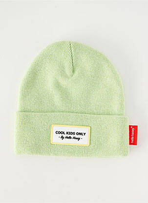 Bonnet maille opaque vert HELLO HOSSY enfant