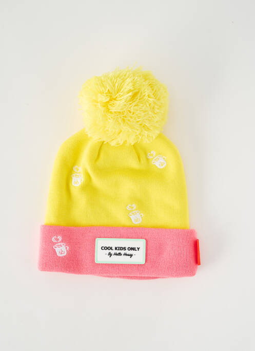 Bonnet doublure jaune HELLO HOSSY enfant