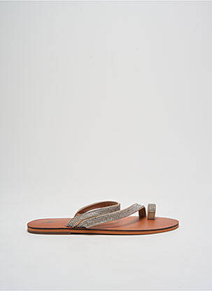 Tongs strass talon plat jusqu'à 3cm argent VANESSA WU femme