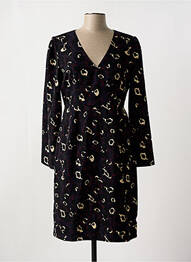 Robe mi-longue imprimé fantaisie manches longues noir ANONYME DESIGNERS femme