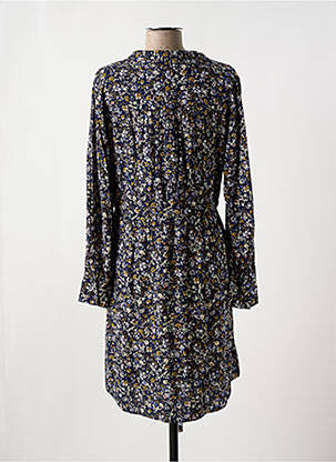 Robe mi-longue imprimé fleurs manches longues bleu FRANSA femme