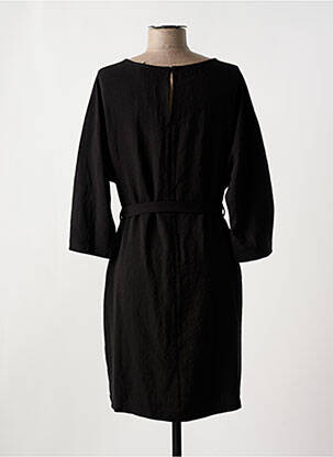 Robe mi-longue manches 3/4 manches 3/4 noir YUKA femme
