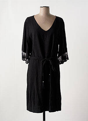 Robe mi-longue manches 3/4 manches 3/4 noir CREAM femme
