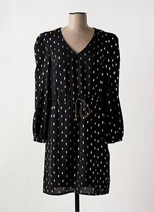 Robe courte coupe fluide manches longues noir C'EST BEAU LA VIE femme