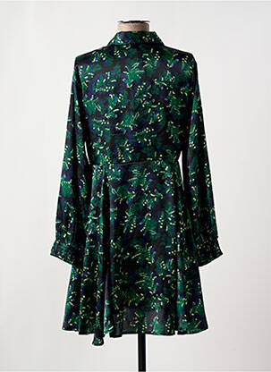 Robe mi-longue imprimé fantaisie manches longues vert AN' GE femme