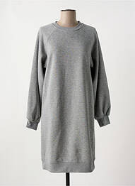Robe mi-longue manches longues manches longues gris ICHI femme