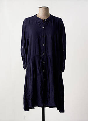 Robe mi-longue manches 3/4 manches 3/4 bleu YUKA femme