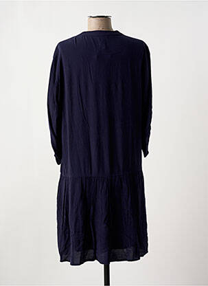 Robe mi-longue manches 3/4 manches 3/4 bleu YUKA femme