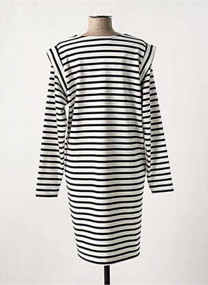 Robe mi-longue manches longues manches longues blanc ICHI femme
